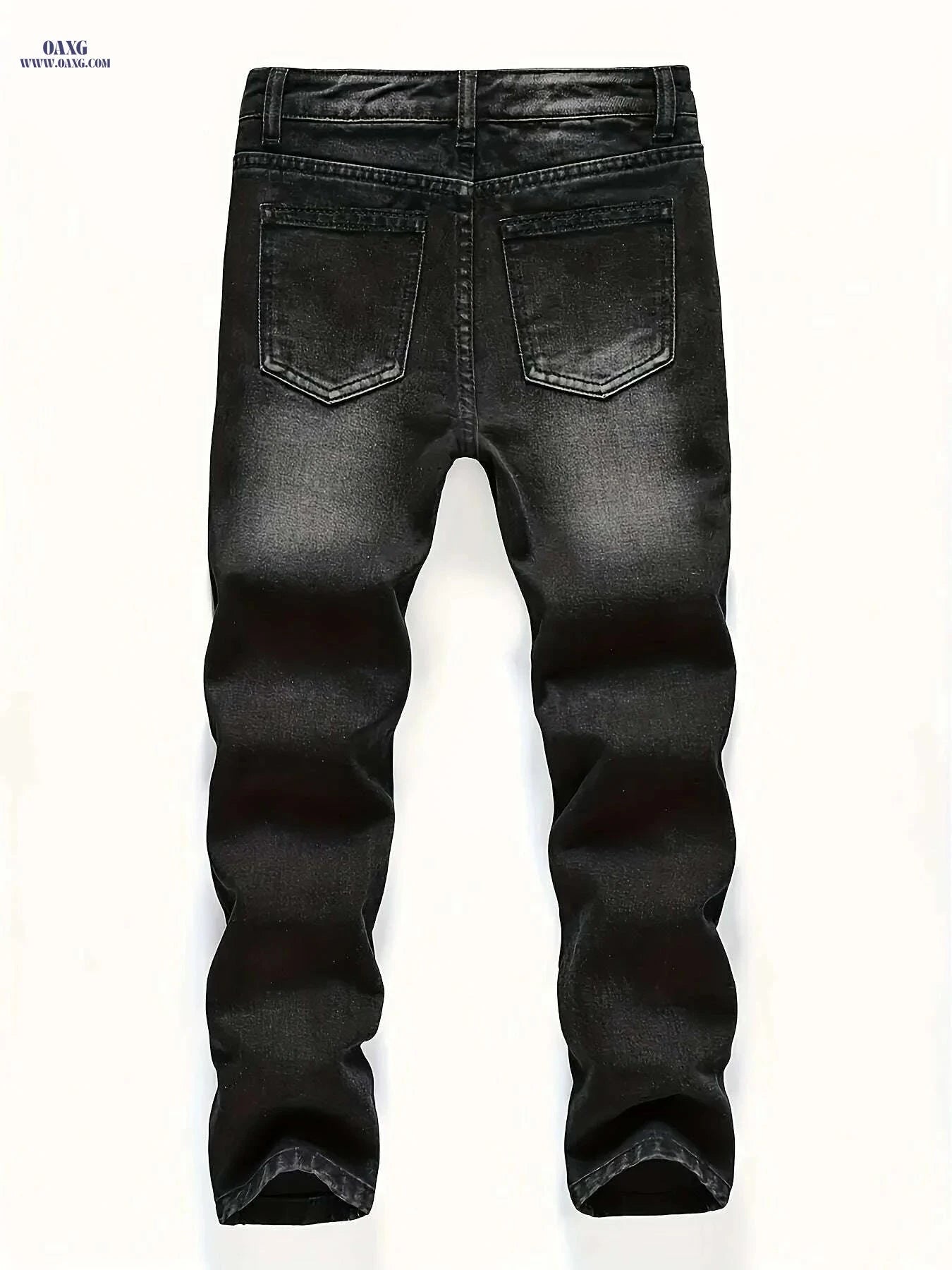 Men's Ripped Jeans - Distressed Stretch Pants for All-Season Wear   OAXG Black / S