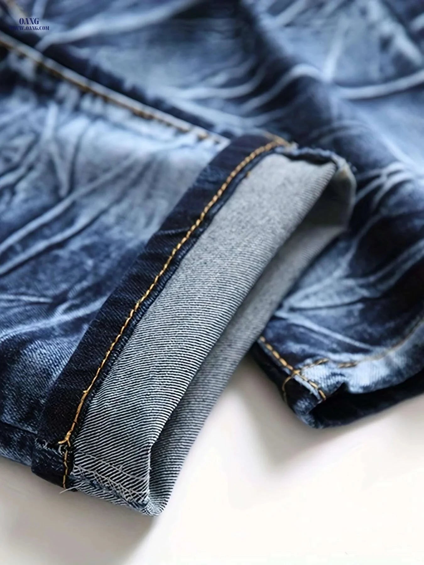 Men's Ripped Slim Fit Jeans - Stretchy Comfort Denim Pants   OAXG 