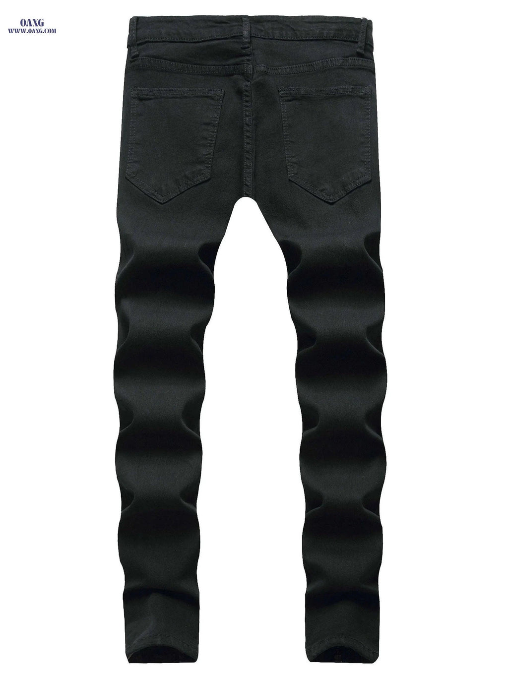Men's Ripped Slim-Fit Jeans - Trendy Embroidered Doll Pattern   OAXG Blue / FR S