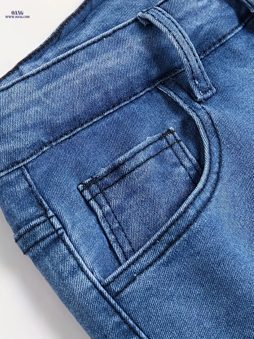 Men's Ripped Stretch Skinny Jeans - Casual Solid Color Denim Trousers   OAXG Royal Blue / FR XS