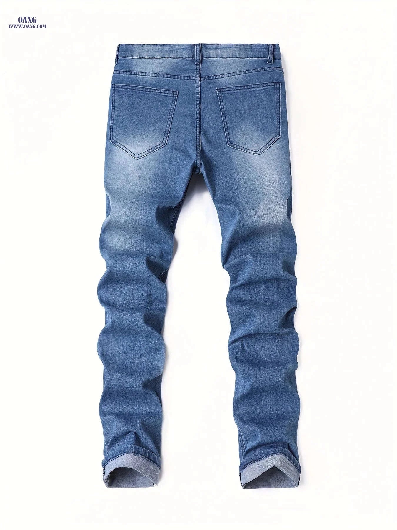 Men's Ripped Stretchy Jeans - Trendy Skinny Fit for Spring   OAXG 