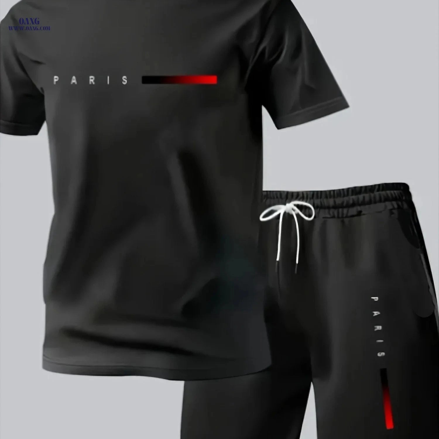 Men's Round Neck T-Shirt Set - Random Prints for Summer Hiking   OAXG Navy Color / FR S