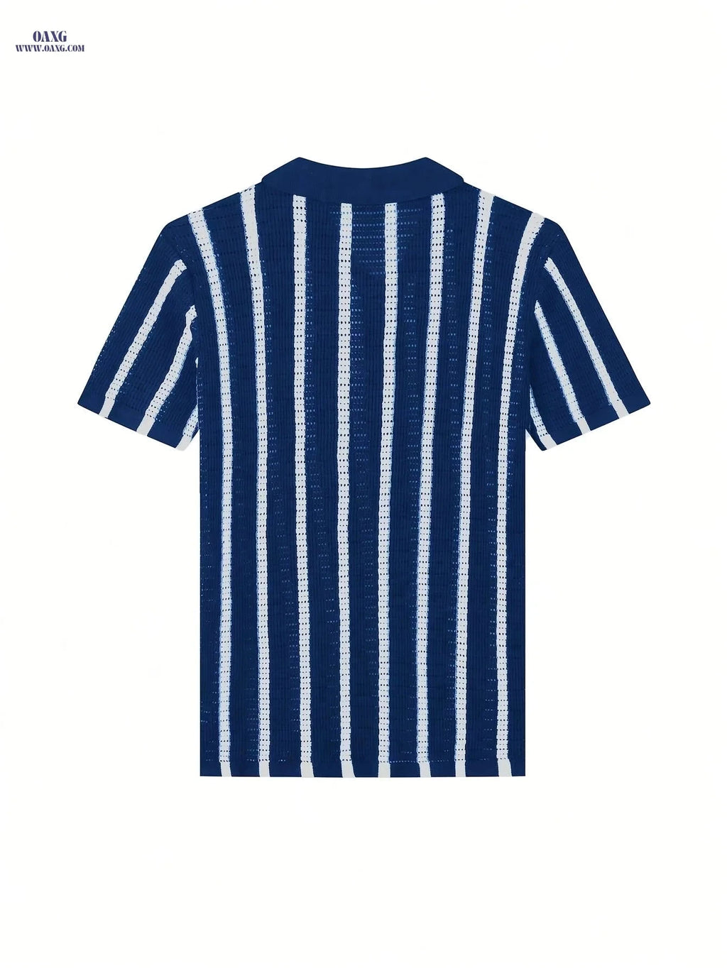 Men's Semi-Sheer Knit Pullover - Casual Striped Summer Style   OAXG 