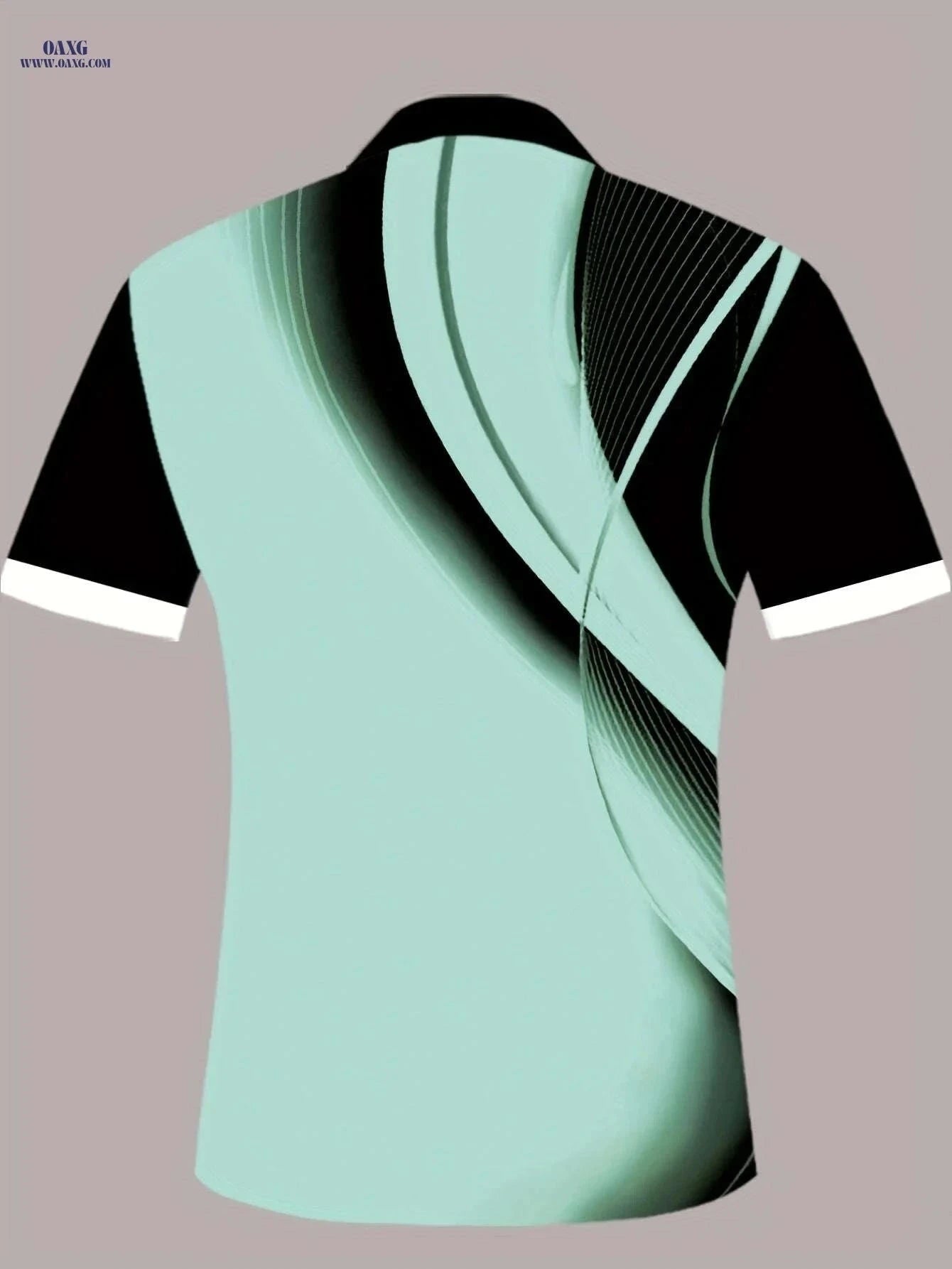 Men's Short-Sleeve Polo Shirt - Geometric Pattern, Casual Summer Wear   OAXG Azure / FR M