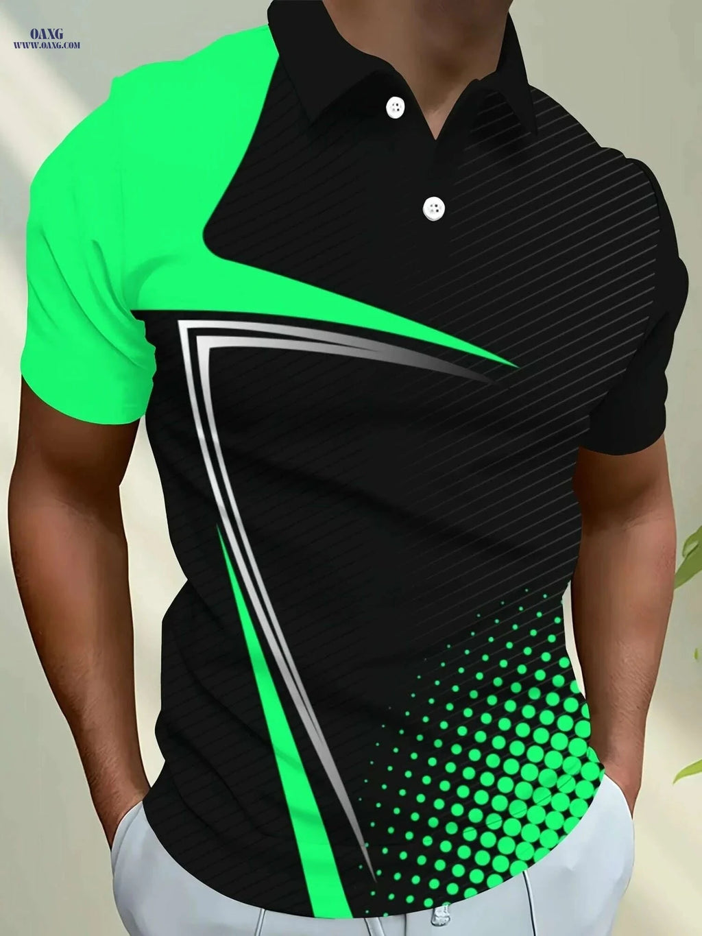 Men's Short Sleeve Street Style Shirt - 3D Print Geometric Design   OAXG 