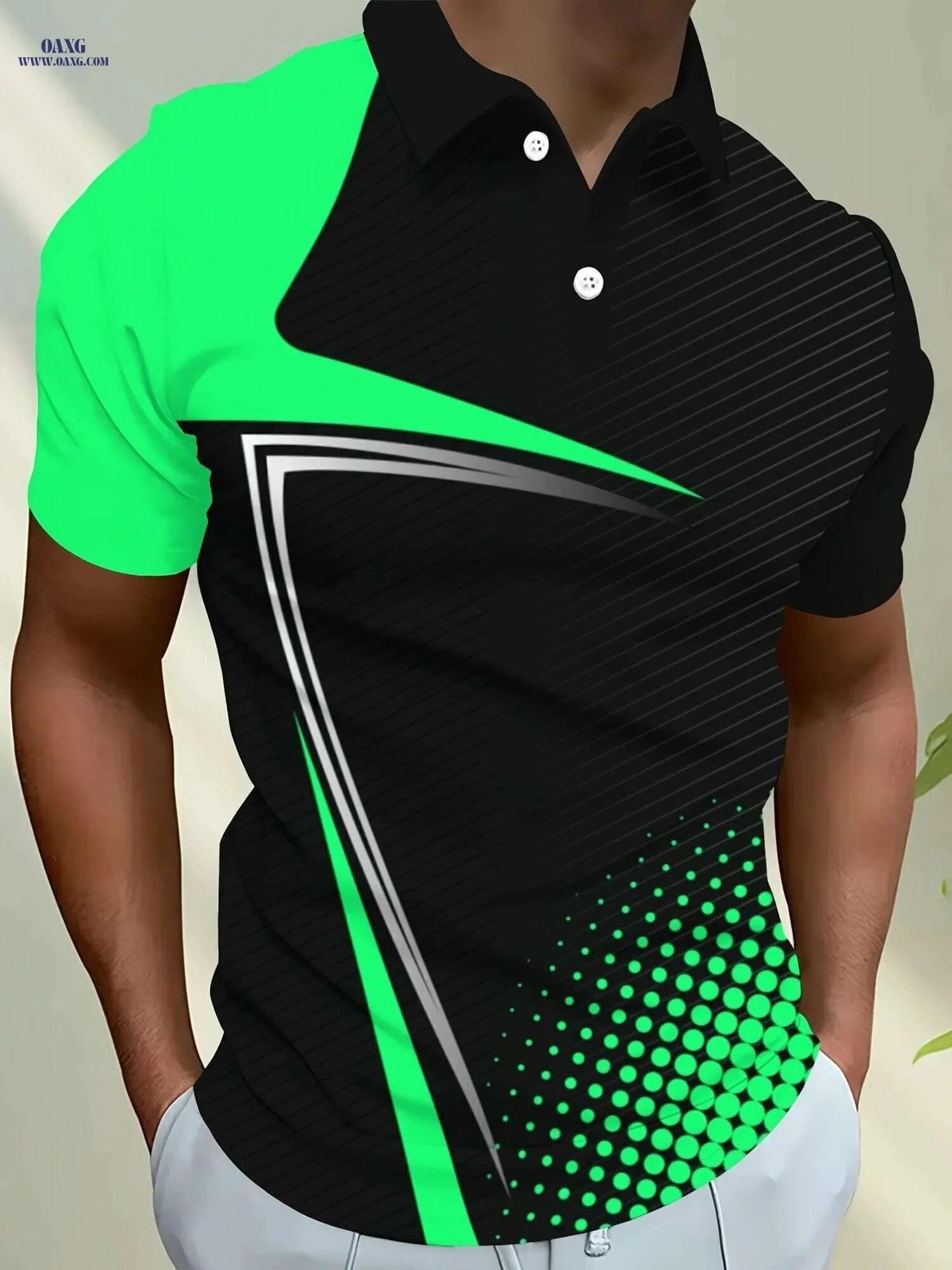 Men's Short Sleeve Street Style Shirt - 3D Print Geometric Design   OAXG 