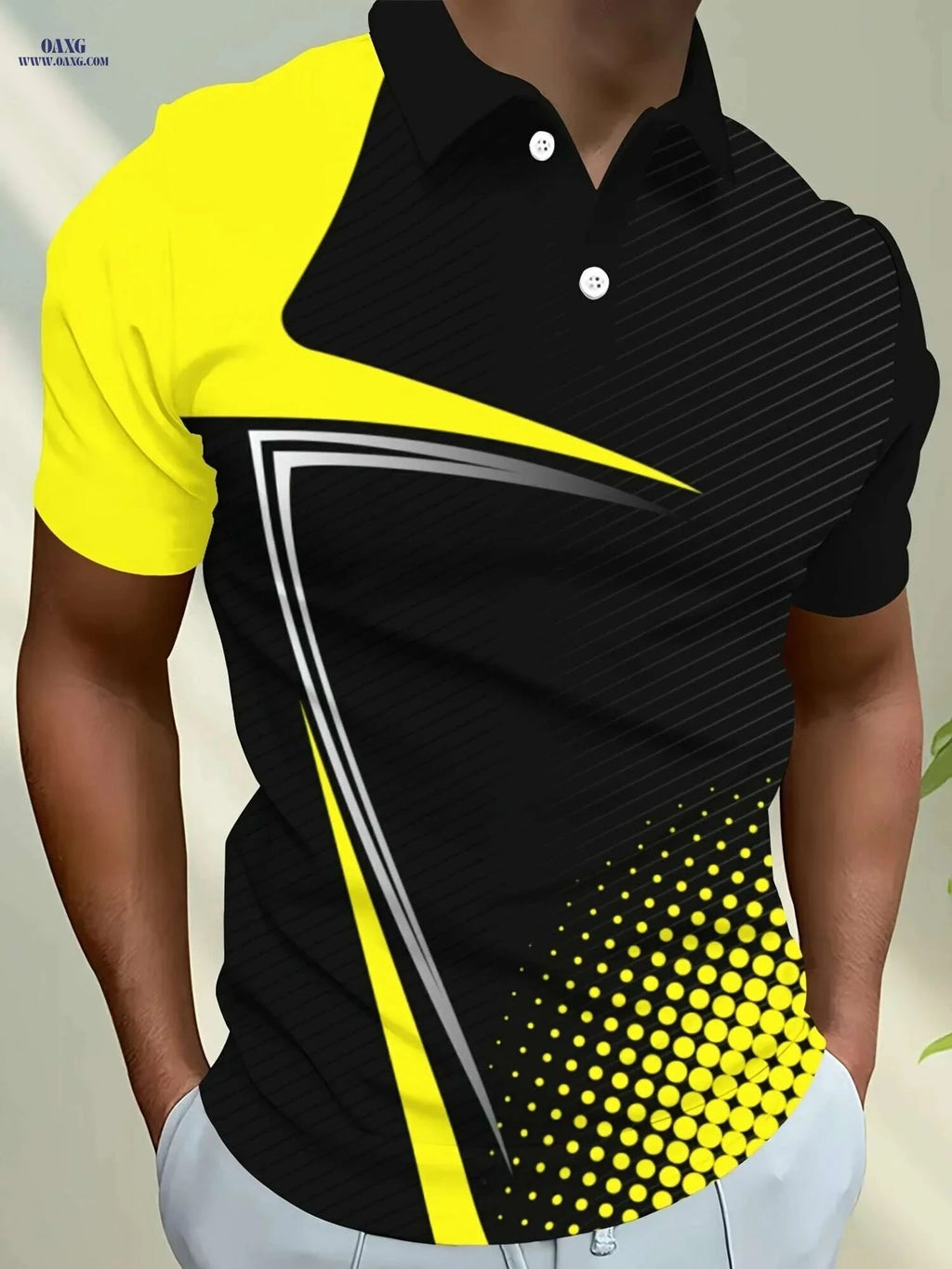 Men's Short Sleeve Street Style Shirt - 3D Print Geometric Design   OAXG 