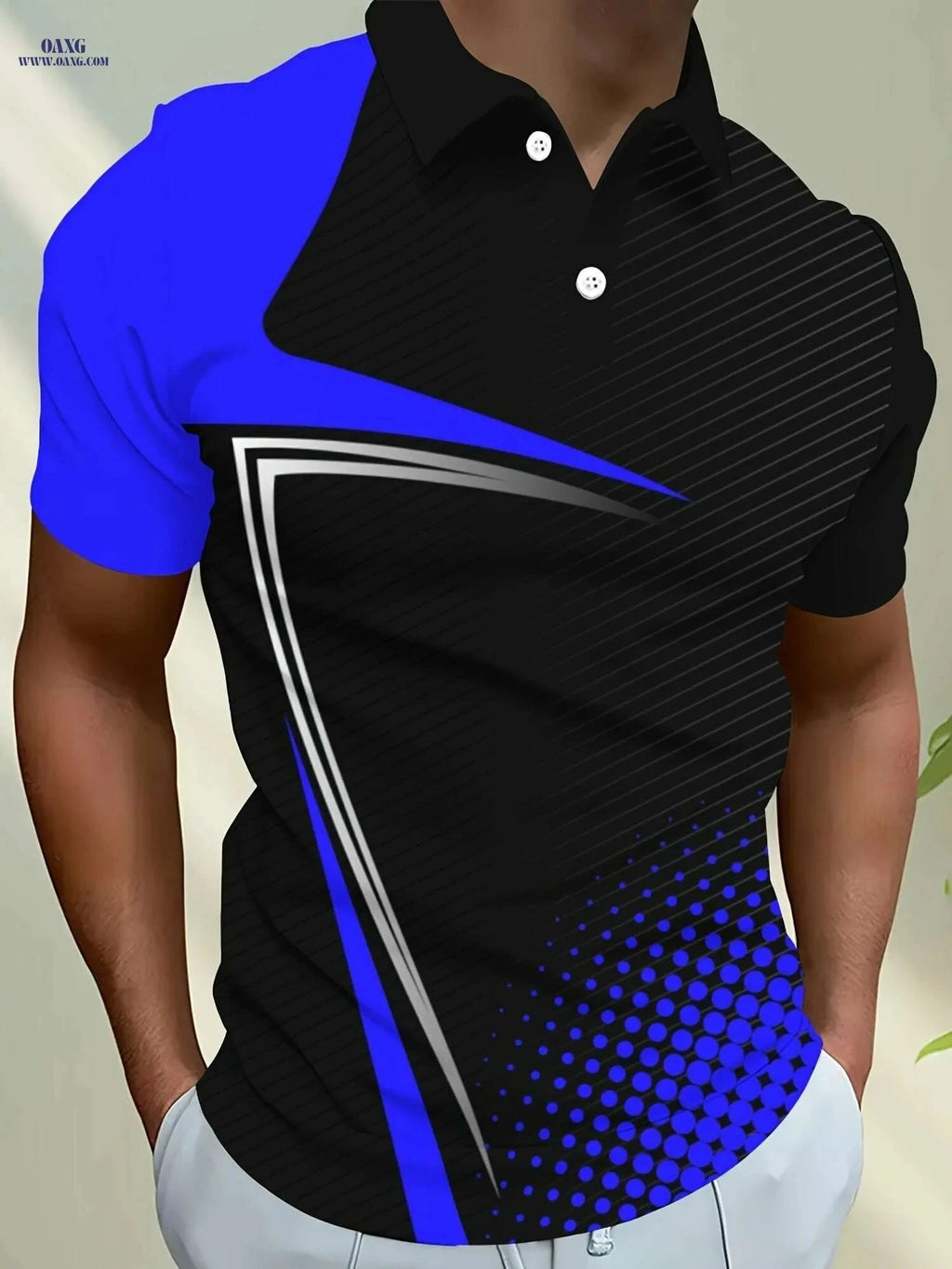 Men's Short Sleeve Street Style Shirt - 3D Print Geometric Design   OAXG 