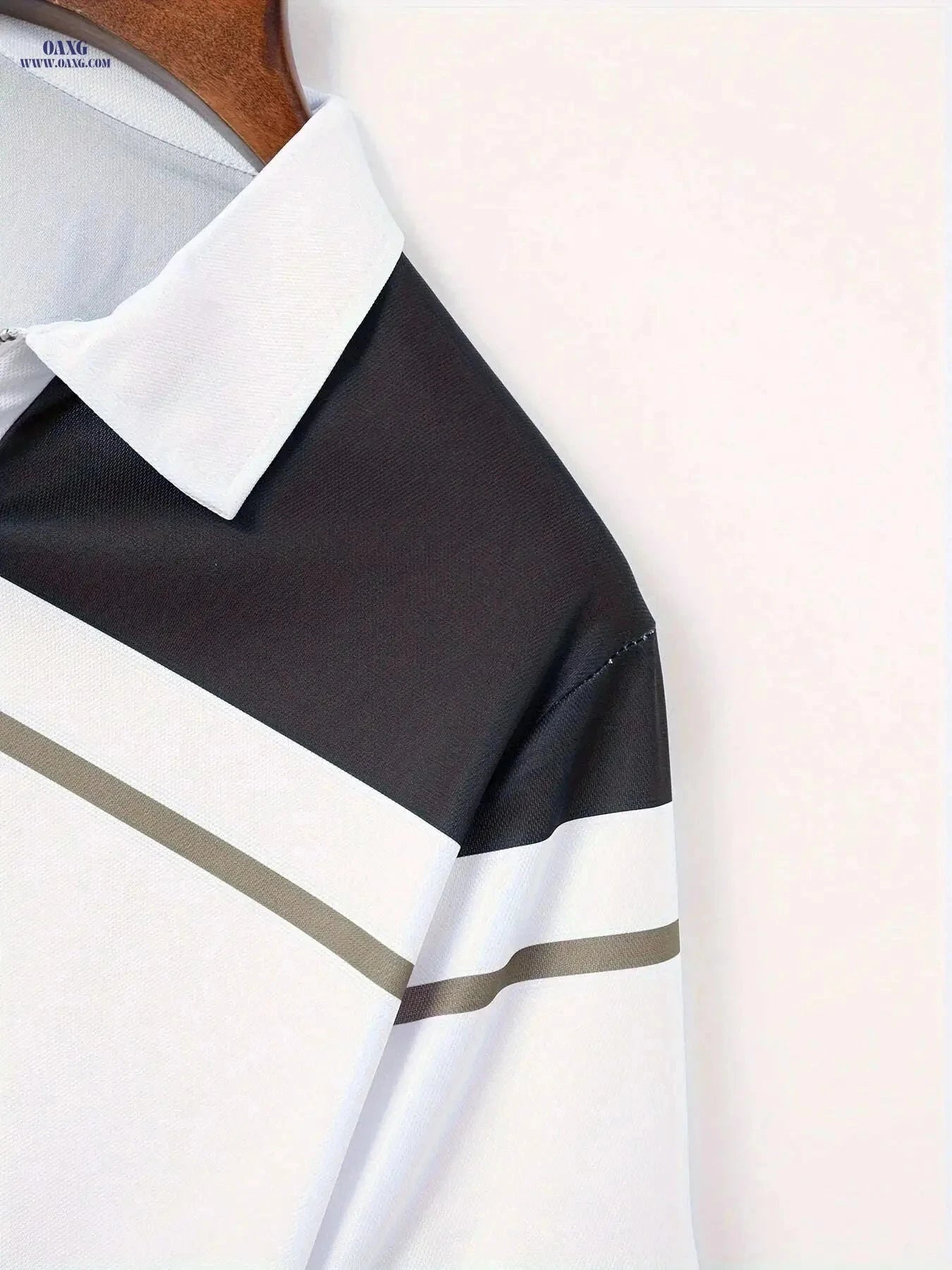 Men's Short-Sleeve Striped Polo Shirt - Summer Street Style   OAXG White / FR S