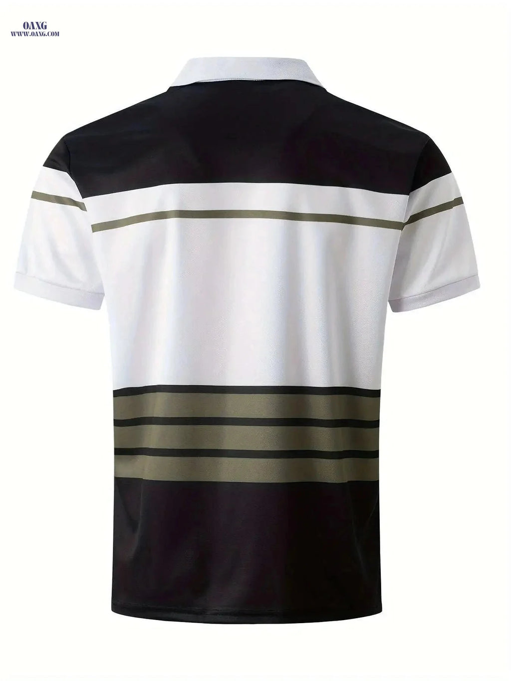 Men's Short-Sleeve Striped Polo Shirt - Summer Street Style   OAXG White / FR S