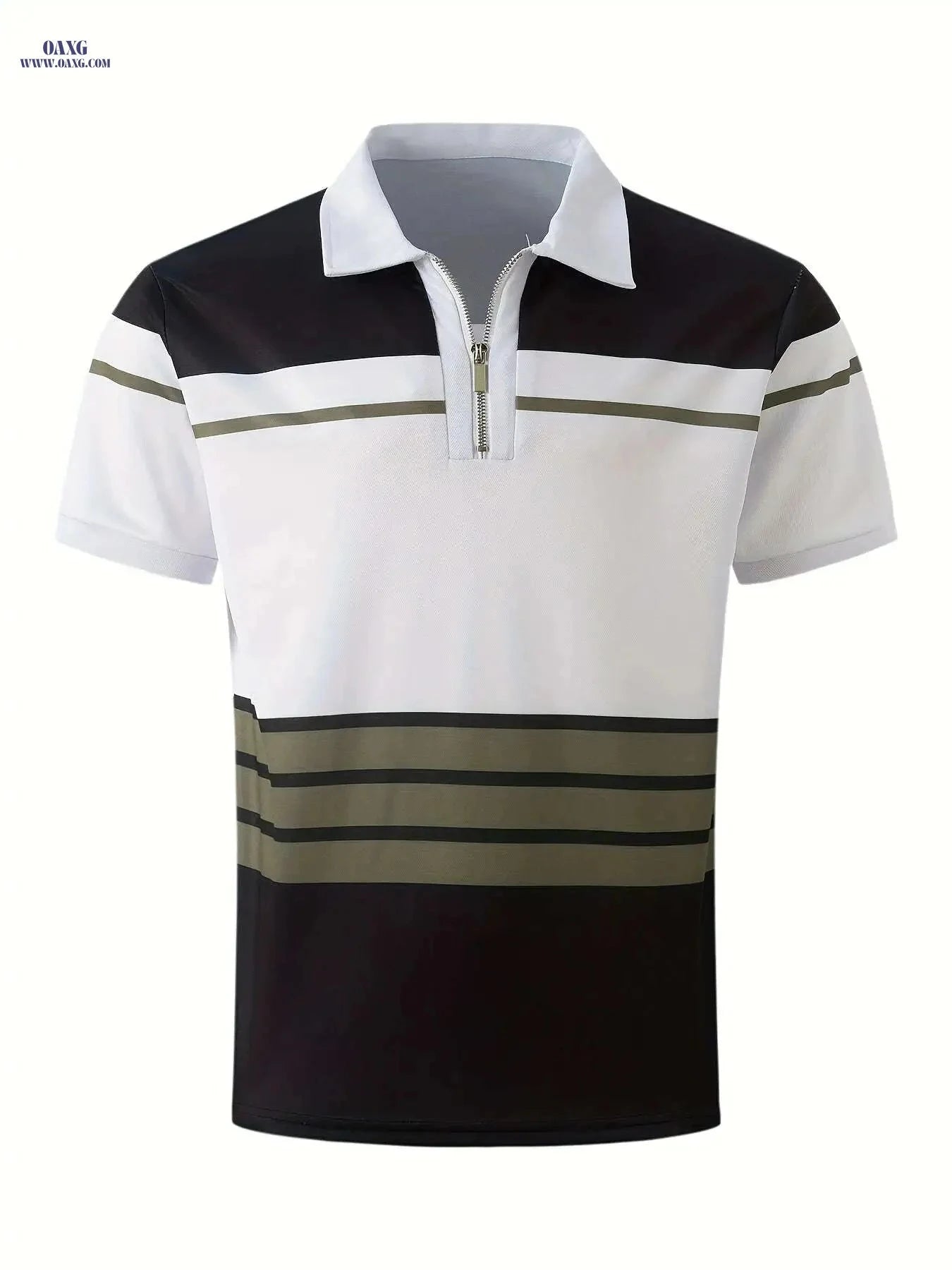Men's Short-Sleeve Striped Polo Shirt - Summer Street Style   OAXG White / FR S
