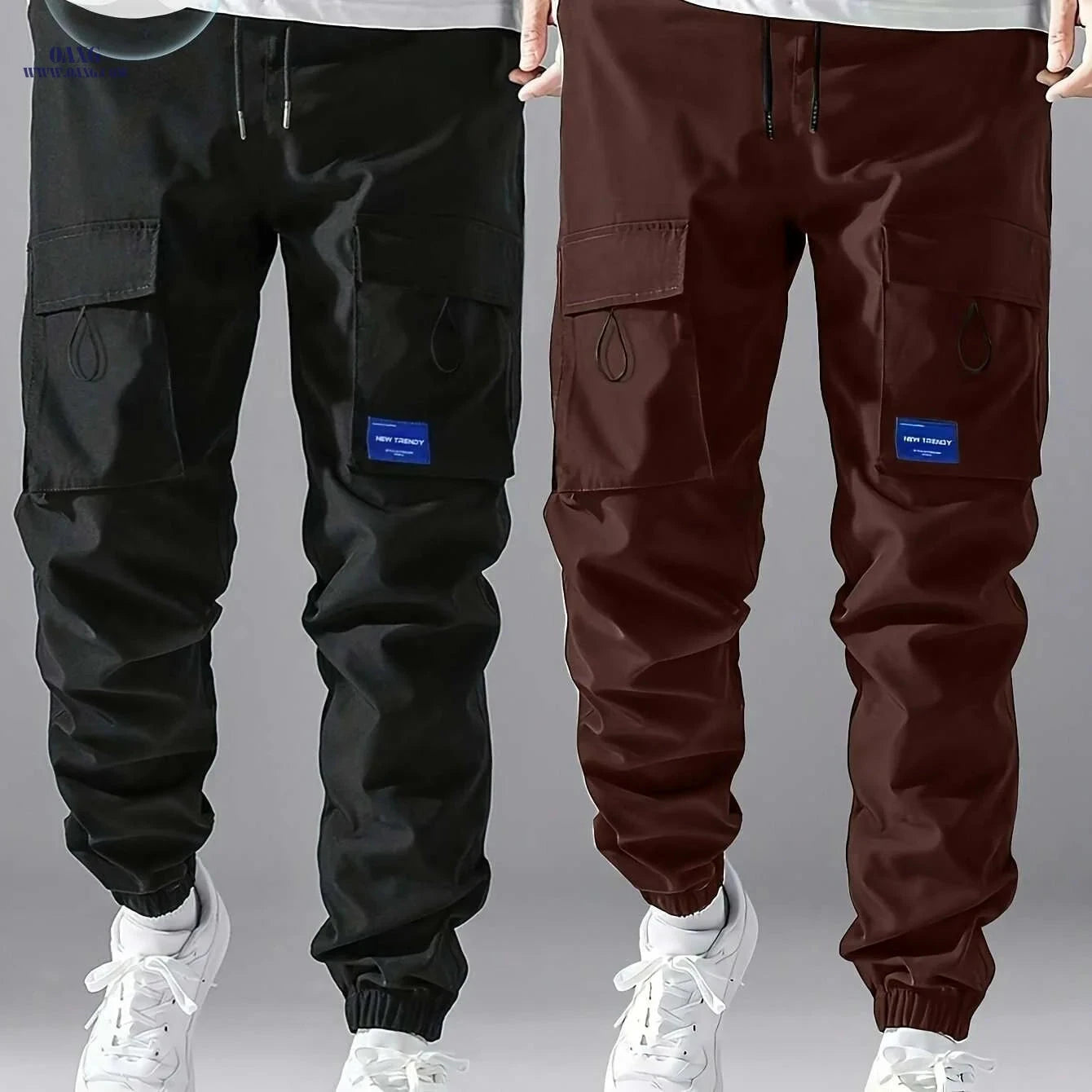 Men's Simple Work Pants Set - Casual Cargo Pants for All Seasons   OAXG Deep Grey / S