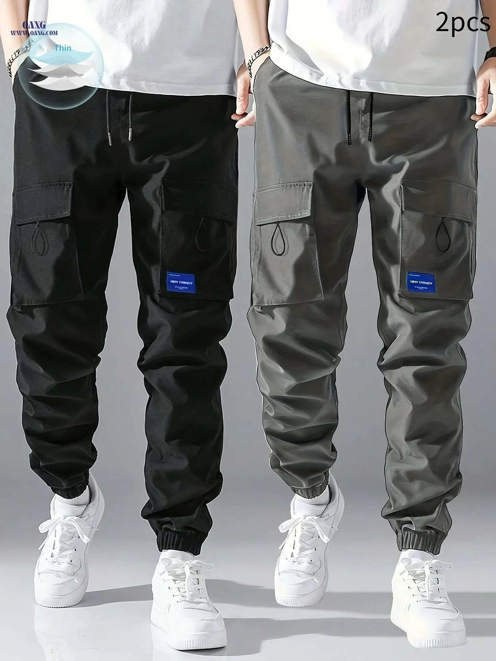 Men's Simple Work Pants Set - Casual Cargo Pants for All Seasons   OAXG Deep Grey / S