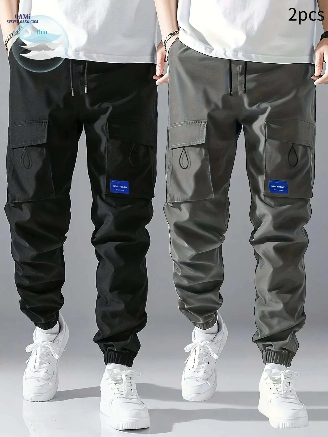 Men's Simple Work Pants Set - Casual Cargo Pants for All Seasons   OAXG Deep Grey / S