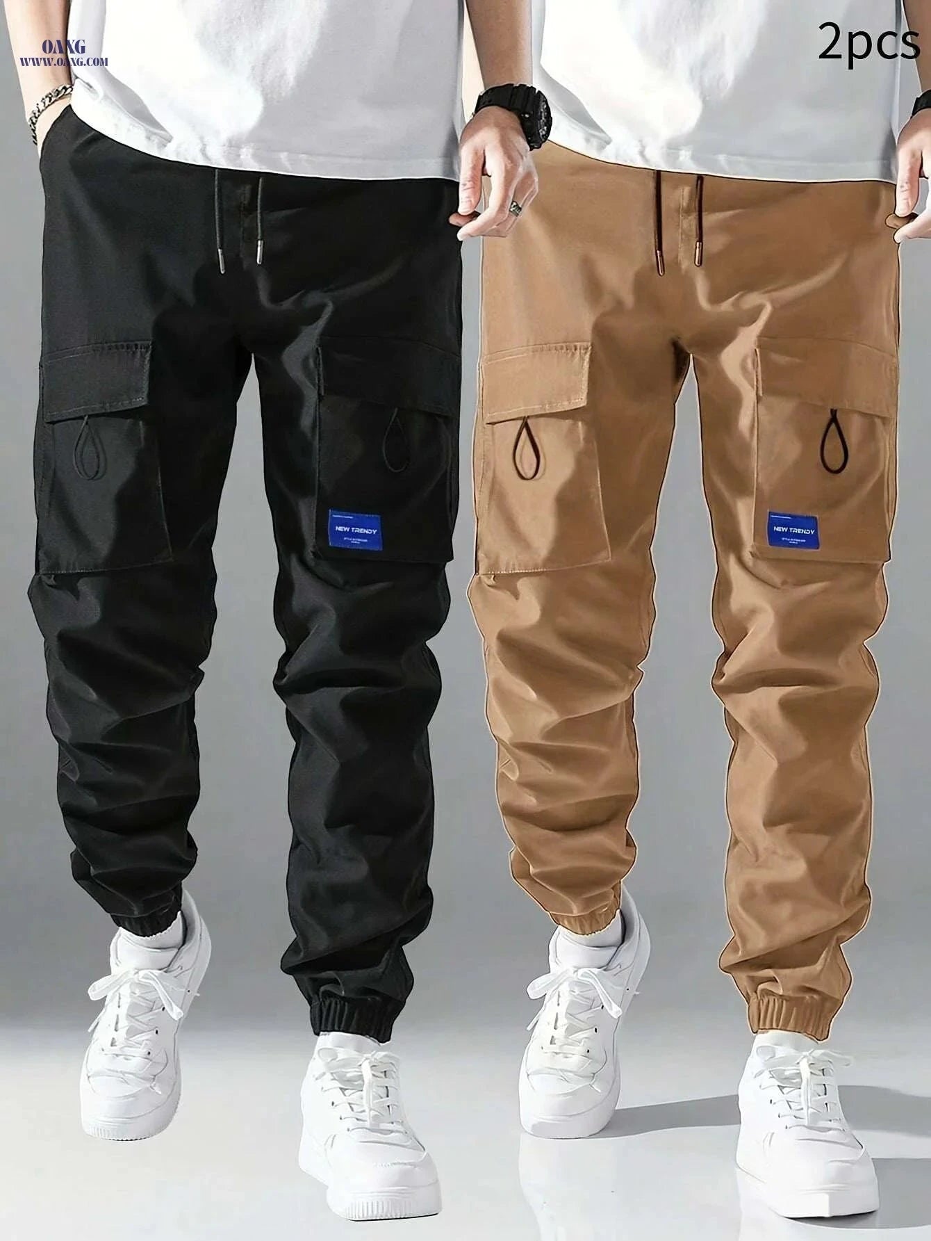 Men's Simple Work Pants Set - Casual Cargo Pants for All Seasons   OAXG Deep Grey / S