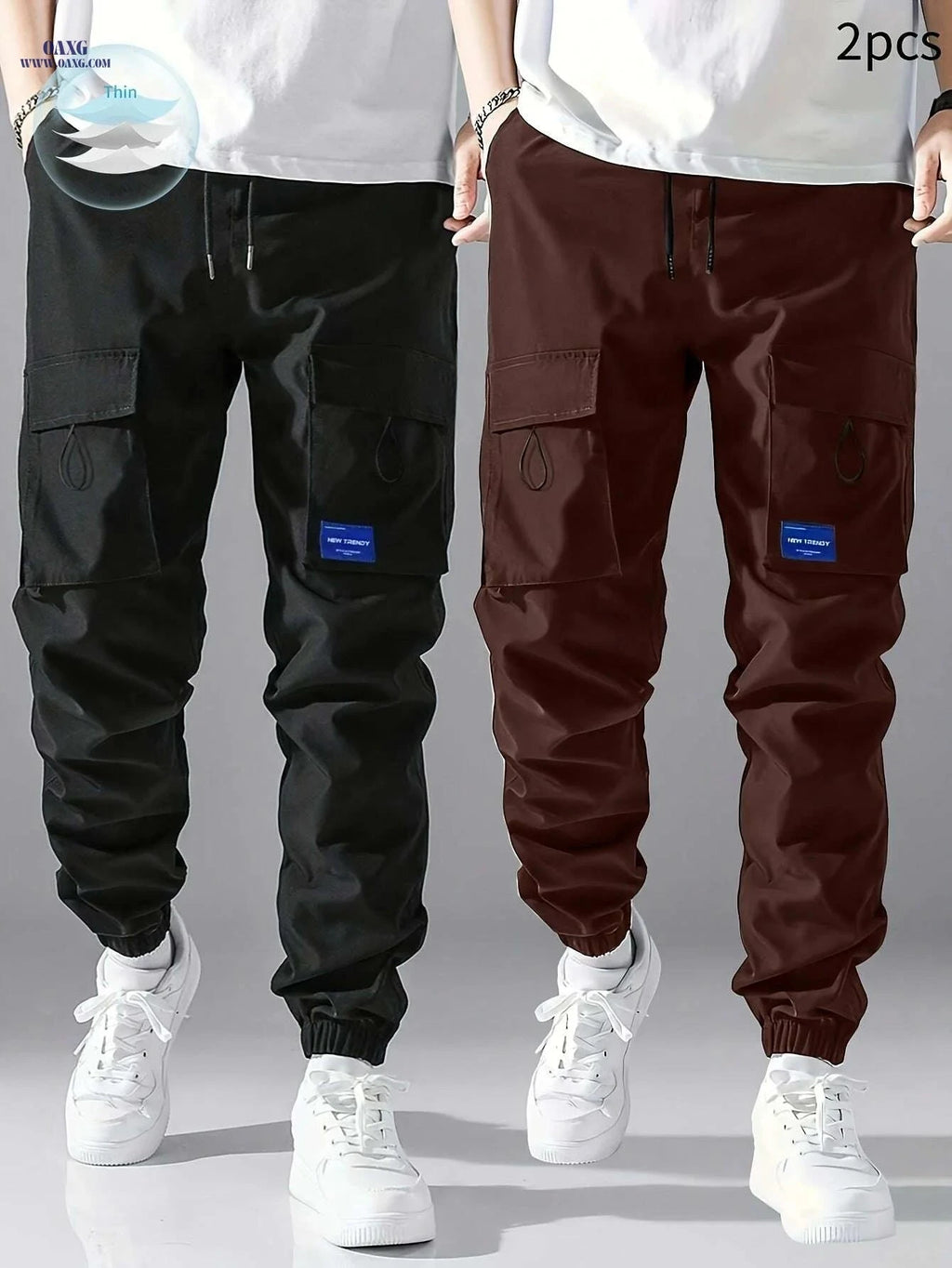 Men's Simple Work Pants Set - Casual Cargo Pants for All Seasons   OAXG Deep Grey / S