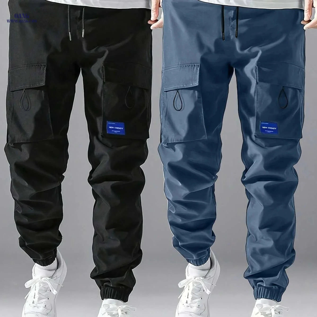 Men's Simple Work Pants Set - Casual Cargo Pants for All Seasons   OAXG Deep Grey / S