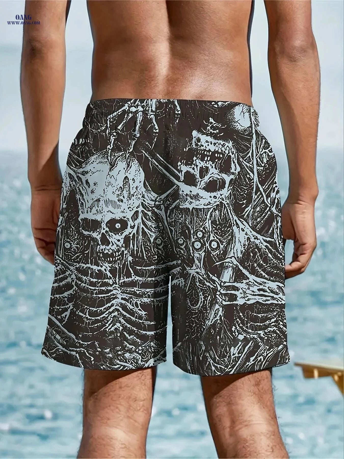 Men's Skeleton Pattern Sports Shorts - Stylish & Functional Fitness Wear   OAXG Mixed Color / S
