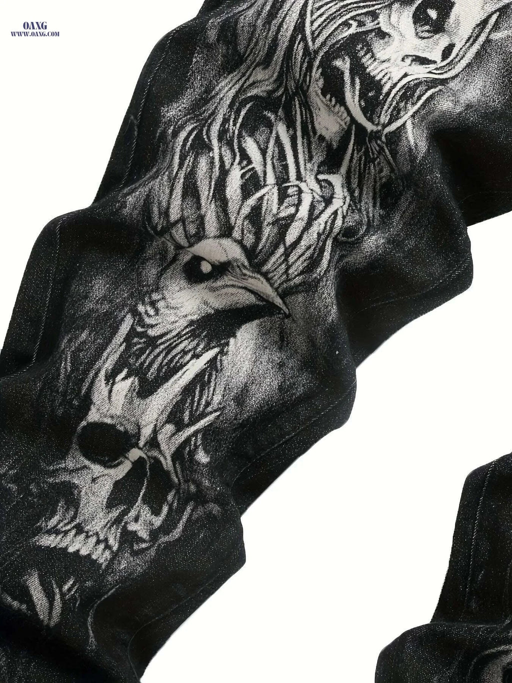 Men's Skull Print Jeans - Slim Fit, All-Season Cotton Blend   OAXG Black / 30