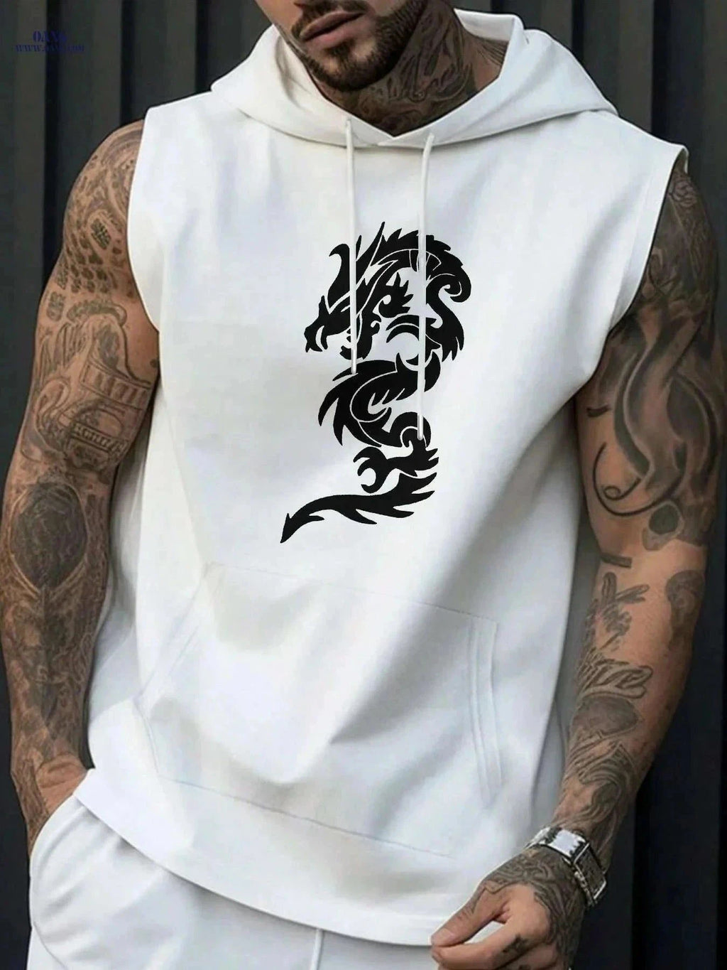 Men's Sleeveless Athletic Hoodie - Lightweight Breathable Gym Top   OAXG Black / S
