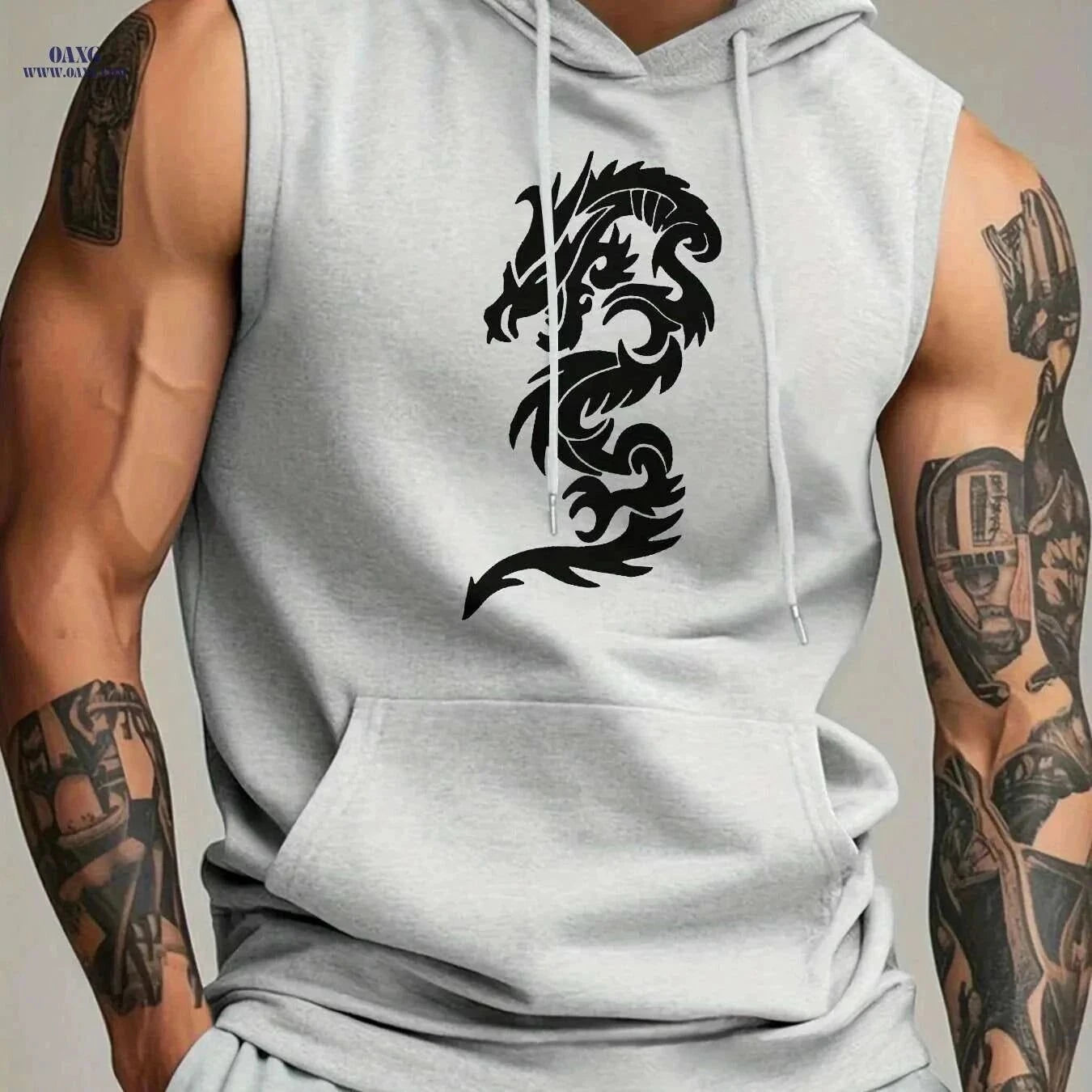Men's Sleeveless Athletic Hoodie - Lightweight Breathable Gym Top   OAXG Black / S