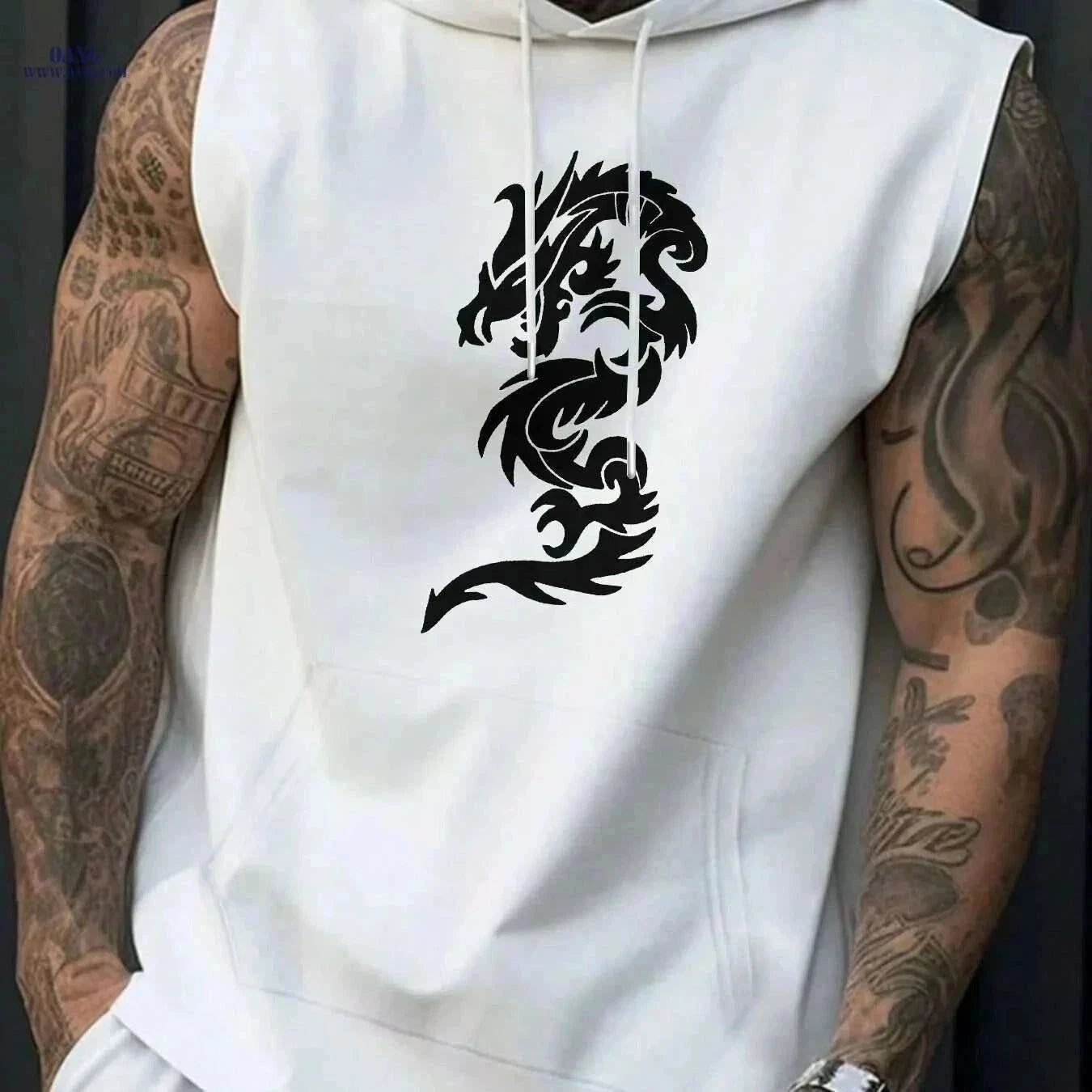 Men's Sleeveless Athletic Hoodie - Lightweight Breathable Gym Top   OAXG Black / S