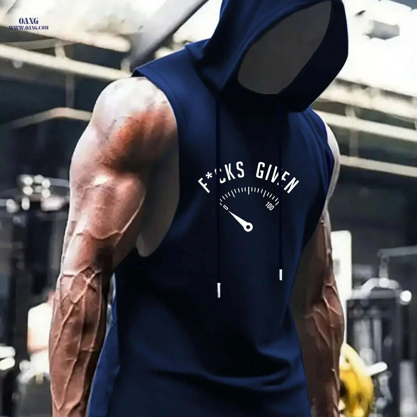 Men's Sleeveless Hooded Gym Tank - Breathable Polyester for Summer   OAXG 