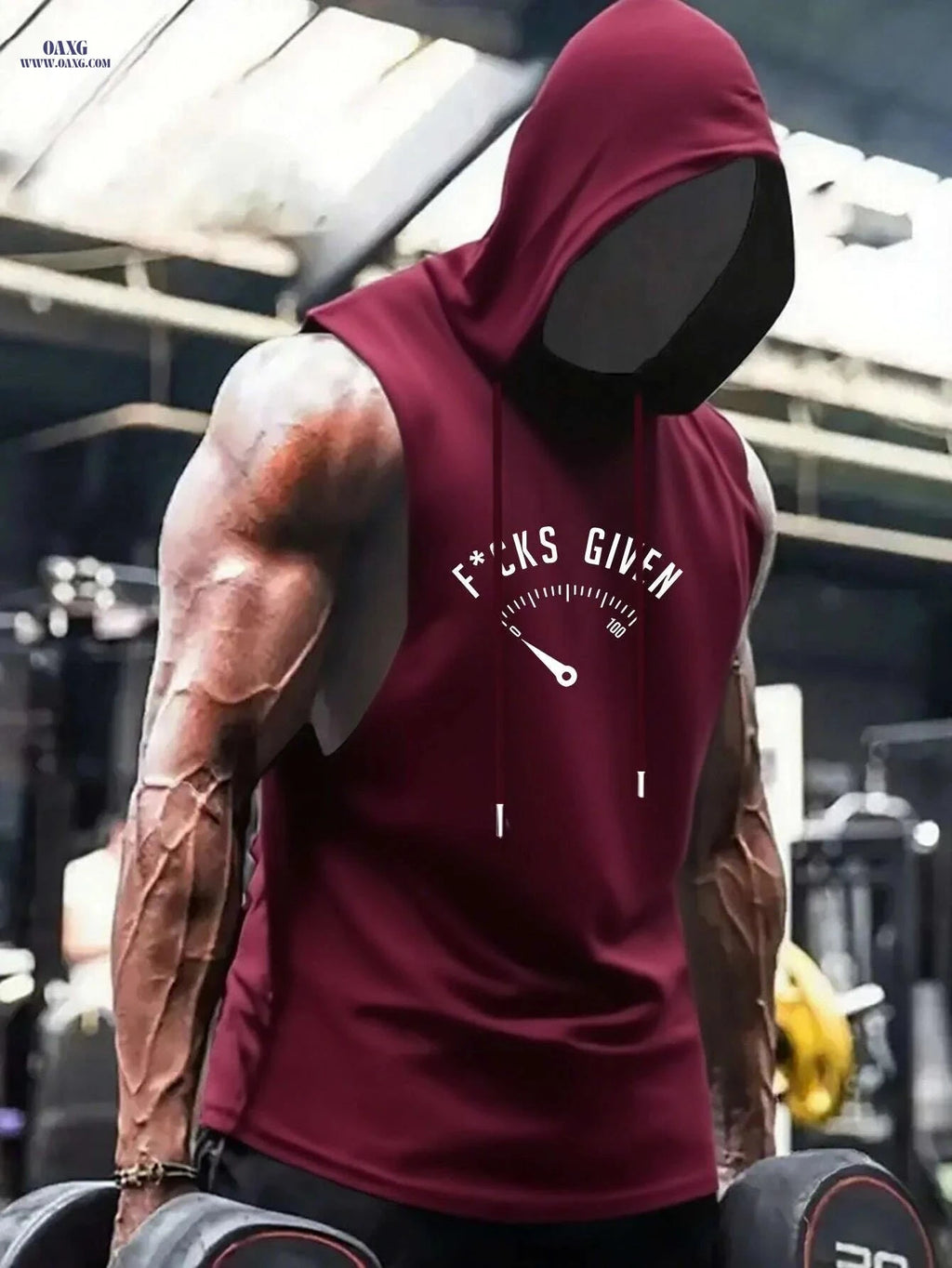 Men's Sleeveless Hooded Gym Tank - Breathable Polyester for Summer   OAXG Black / S