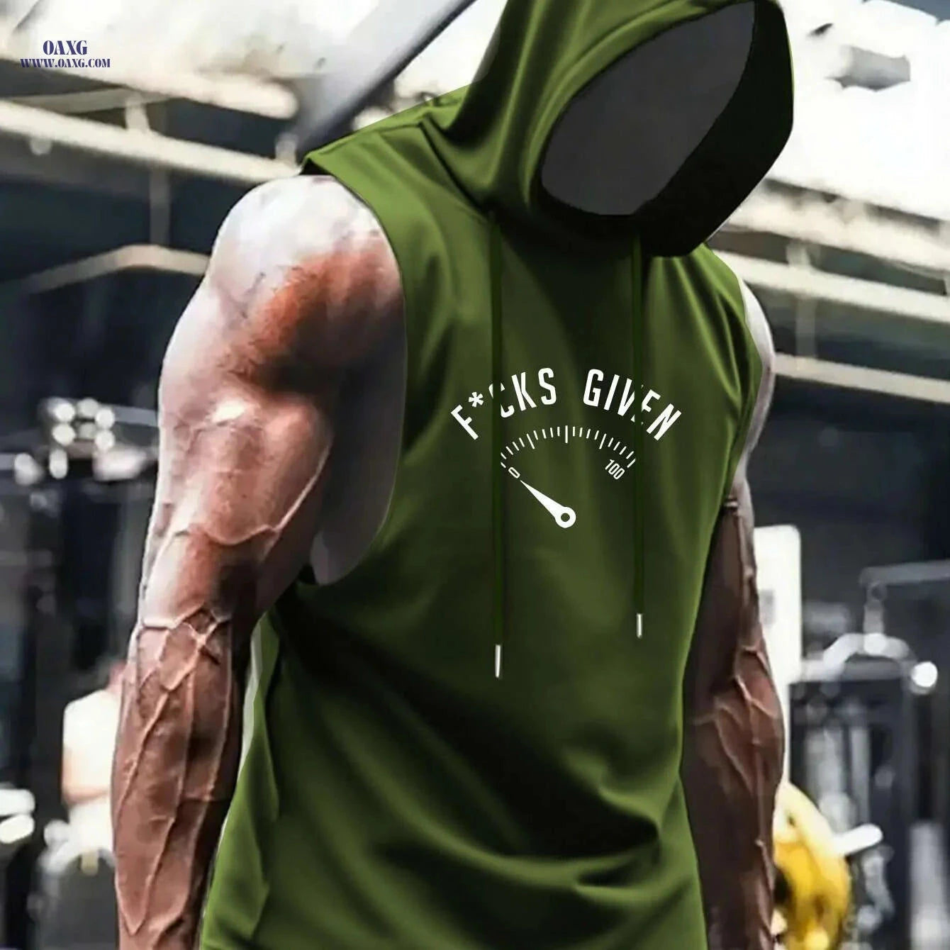Men's Sleeveless Hooded Gym Tank - Breathable Polyester for Summer   OAXG 