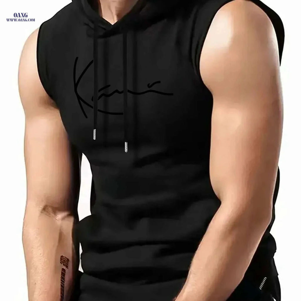 Men's Sleeveless Hooded Shirt - Casual Summer Streetwear Top   OAXG 