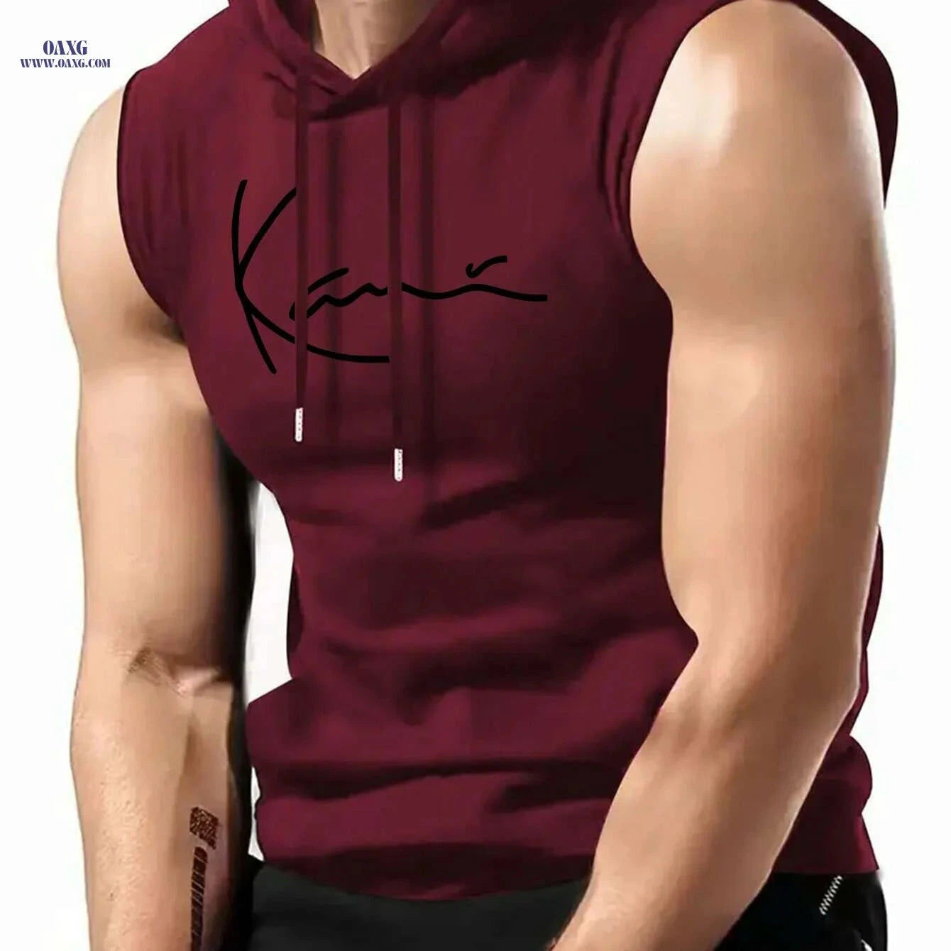 Men's Sleeveless Hooded Shirt - Casual Summer Streetwear Top   OAXG Black / S