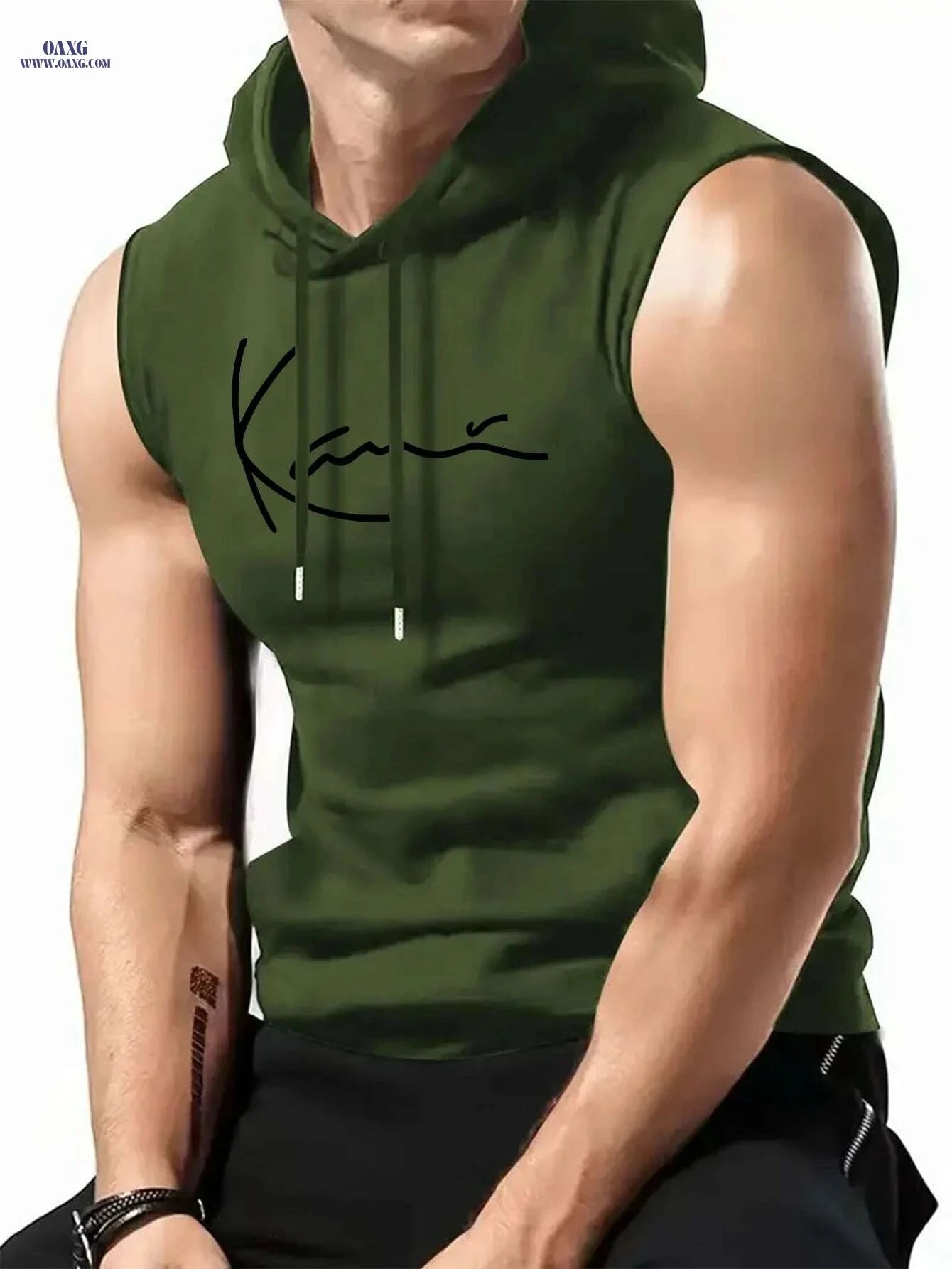 Men's Sleeveless Hooded Shirt - Casual Summer Streetwear Top   OAXG Black / S