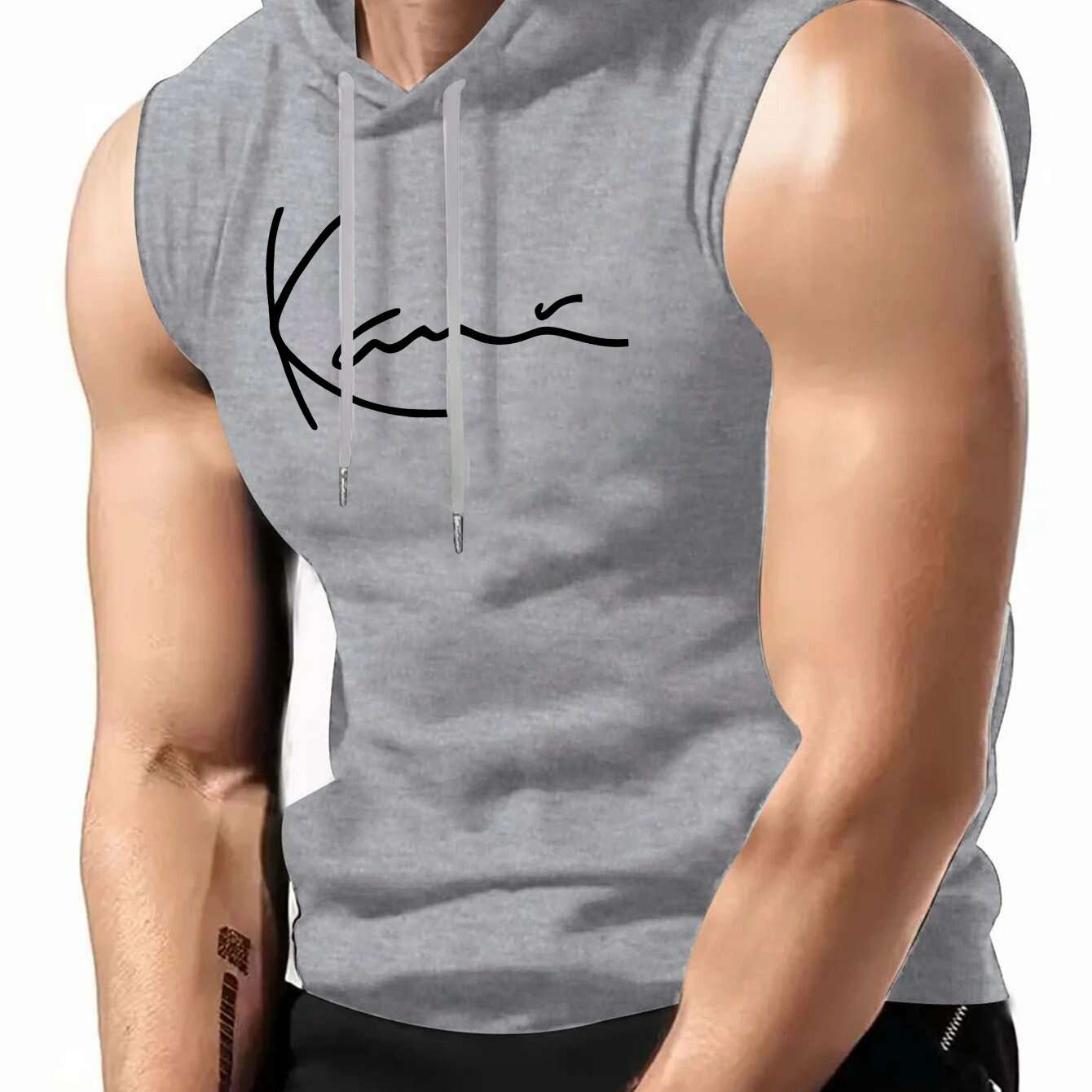 Men's Sleeveless Hooded Shirt - Casual Summer Streetwear Top   OAXG Black / S
