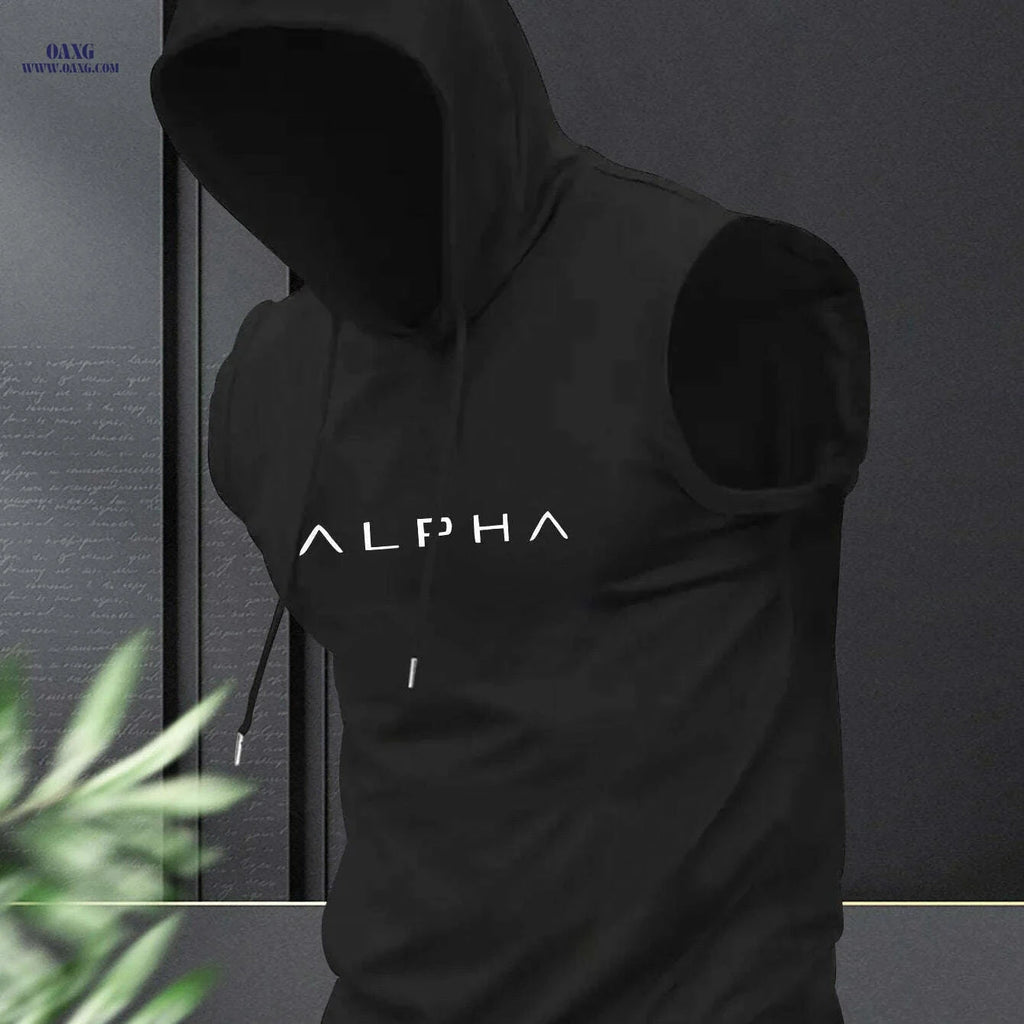 Men's Sleeveless Hooded Training Shirt - Summer Gym Activewear   OAXG 