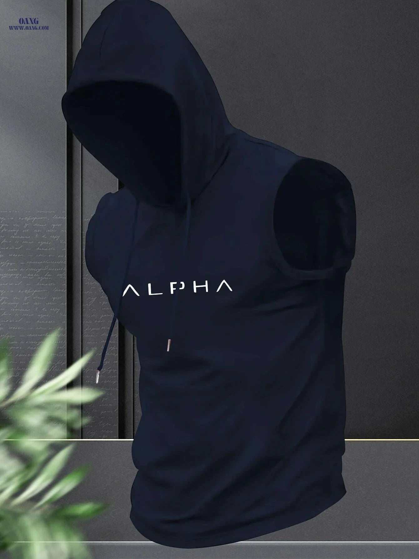 Men's Sleeveless Hooded Training Shirt - Summer Gym Activewear   OAXG Black / S