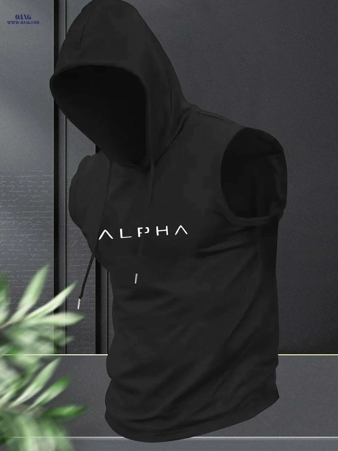 Men's Sleeveless Hooded Training Shirt - Summer Gym Activewear   OAXG Black / S