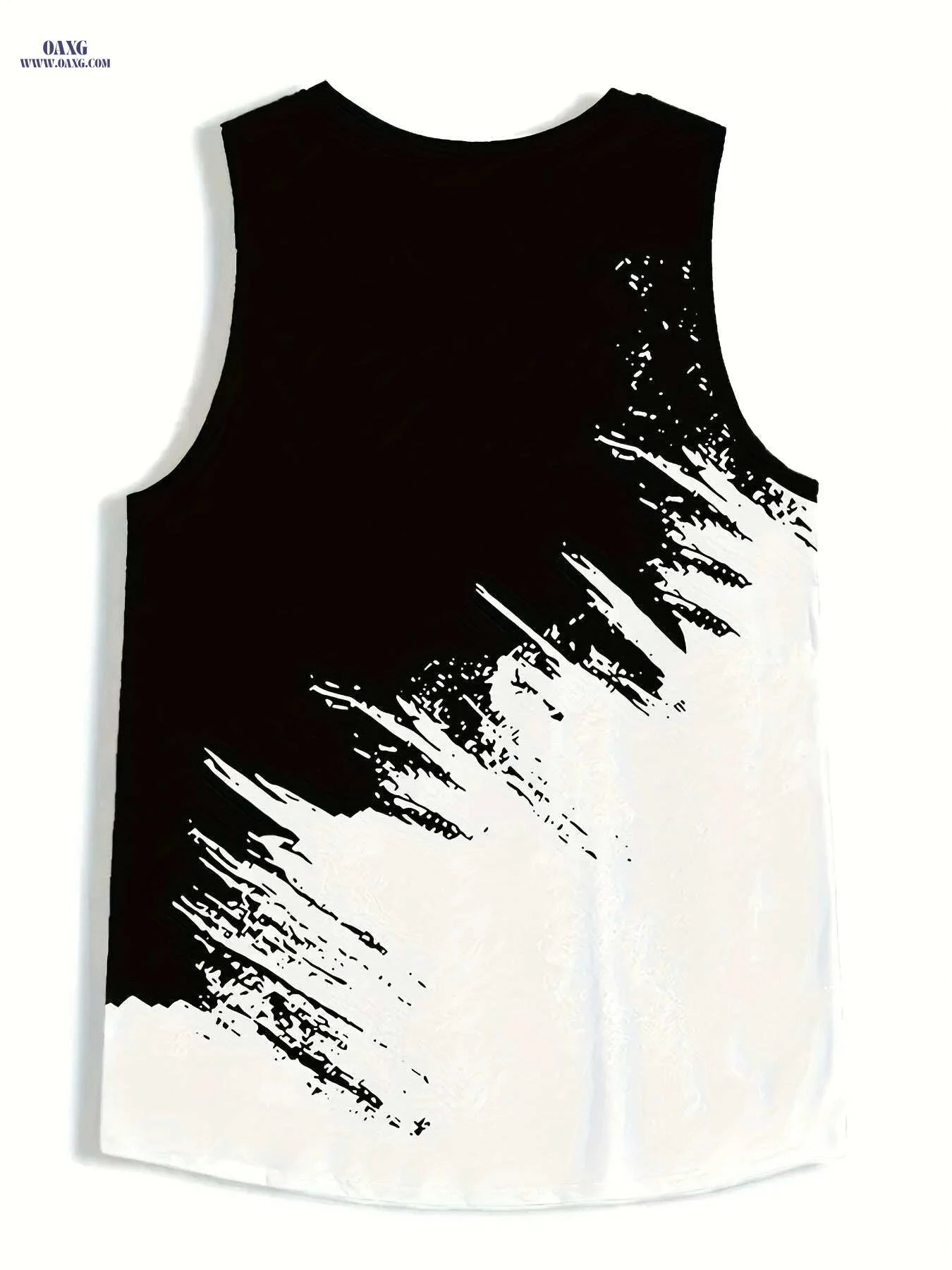 Men's Sleeveless Tank Top - Black & White Print, Lightweight Athletic Vest   OAXG Mixed Color / S