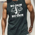 Men's Sleeveless Tank Top - 'NO PAIN NO GAIN' Gym Workout Shirt   OAXG Slate Gray-style1 / S