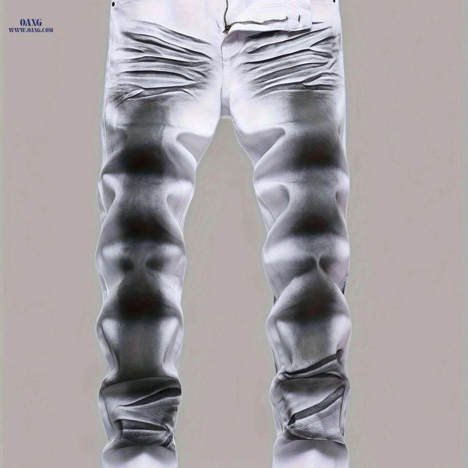 Men's Slim Casual Pants - Stretchy Printed Jeans for All Seasons   OAXG White And Black / 28