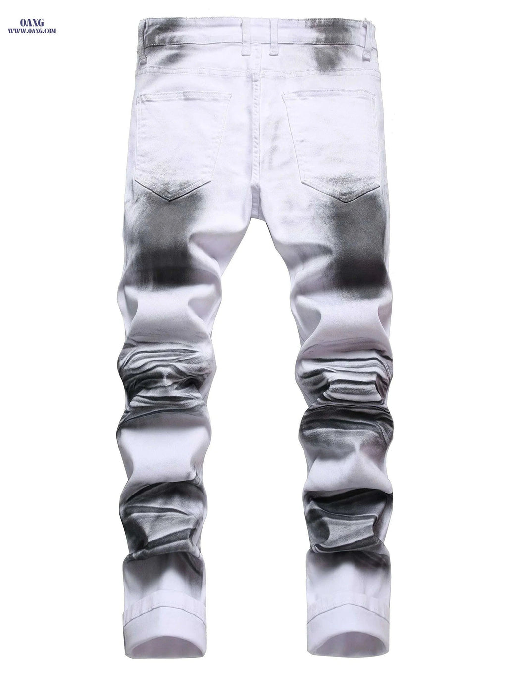 Men's Slim Casual Pants - Stretchy Printed Jeans for All Seasons   OAXG White And Black / 28
