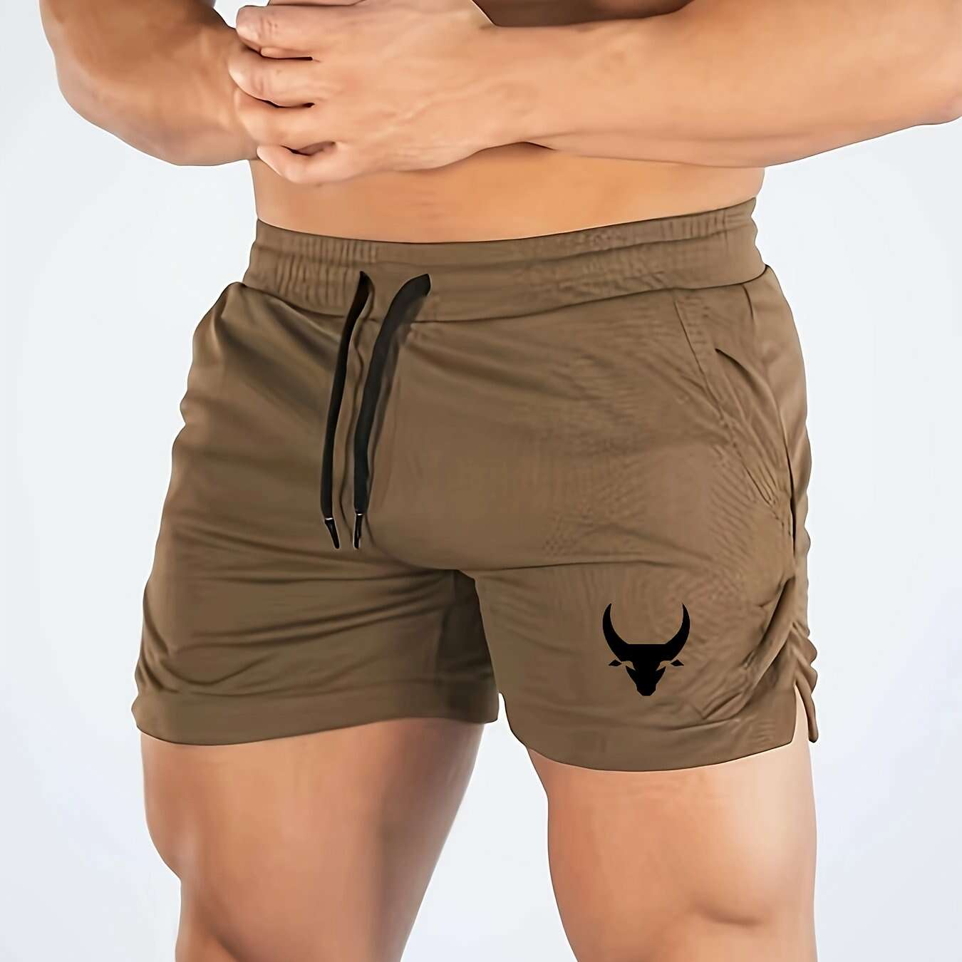 Men's Slim Fit Athletic Shorts - Breathable Mesh for Running & Gym   OAXG Black / S