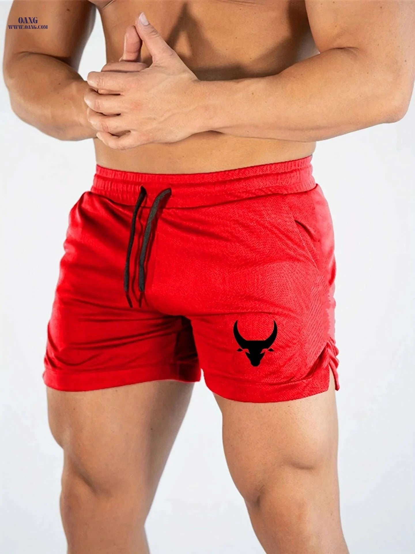Men's Slim Fit Athletic Shorts - Breathable Mesh for Running & Gym   OAXG Black / S