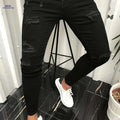 Men's Slim-Fit Black Jeans - Casual Stretch Denim Pants for All Seasons   OAXG 