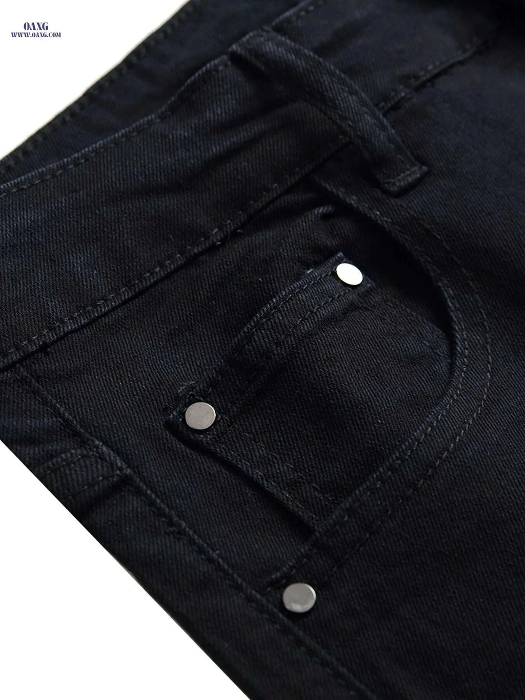 Men's Slim Fit Black Stretch Jeans - Comfortable & Durable Denim   OAXG 