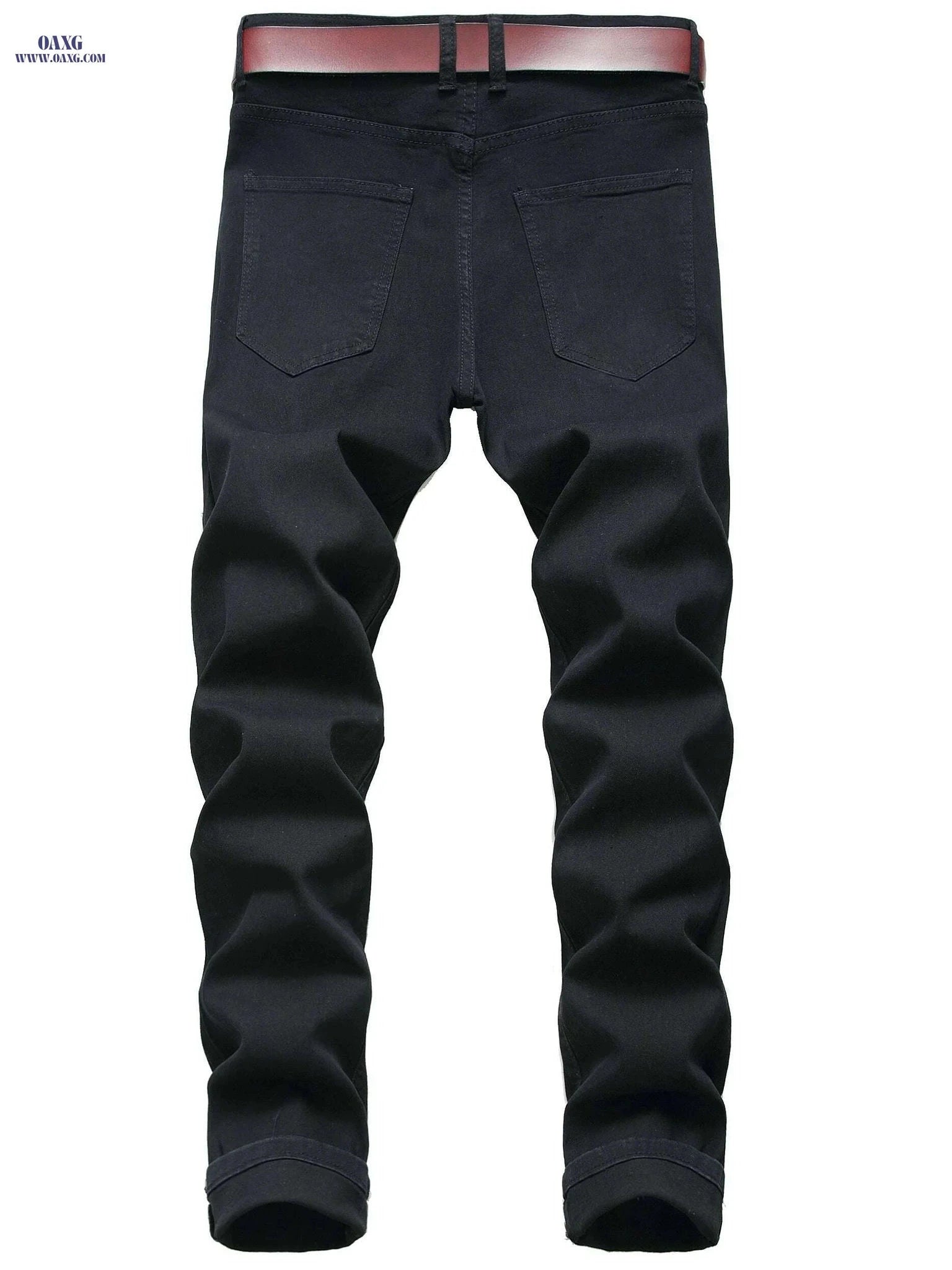 Men's Slim Fit Black Stretch Jeans - Comfortable & Durable Denim   OAXG Black / 28