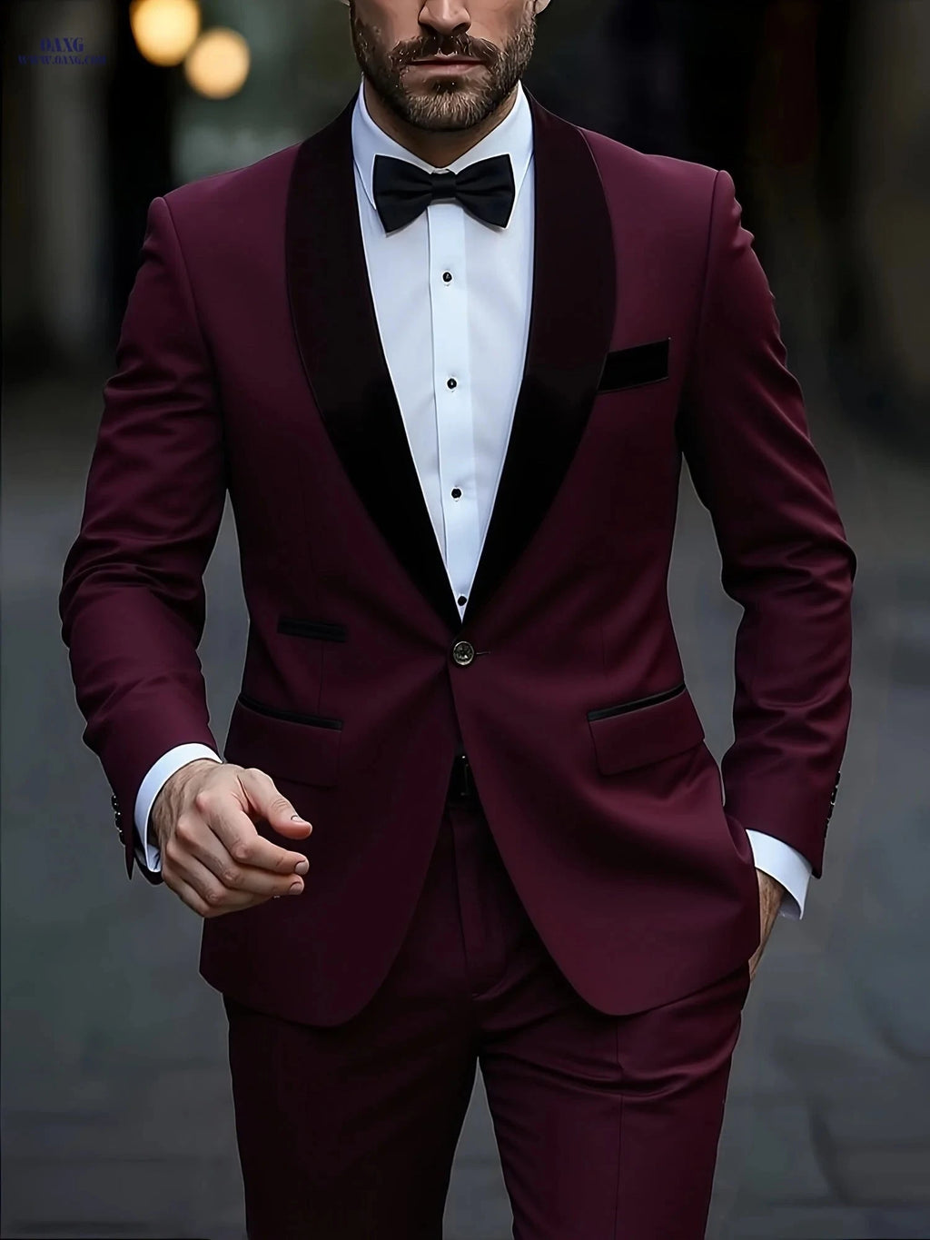 Men's Slim-Fit Black Suit Set - Tailored Blazer & Dress Pants   OAXG 