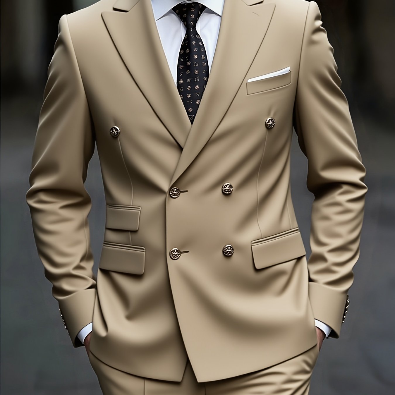 Men's Slim-Fit Black Suit Set - Tailored Blazer & Dress Pants   OAXG 