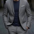 Men's Slim-Fit Black Suit Set - Tailored Blazer & Dress Pants   OAXG 