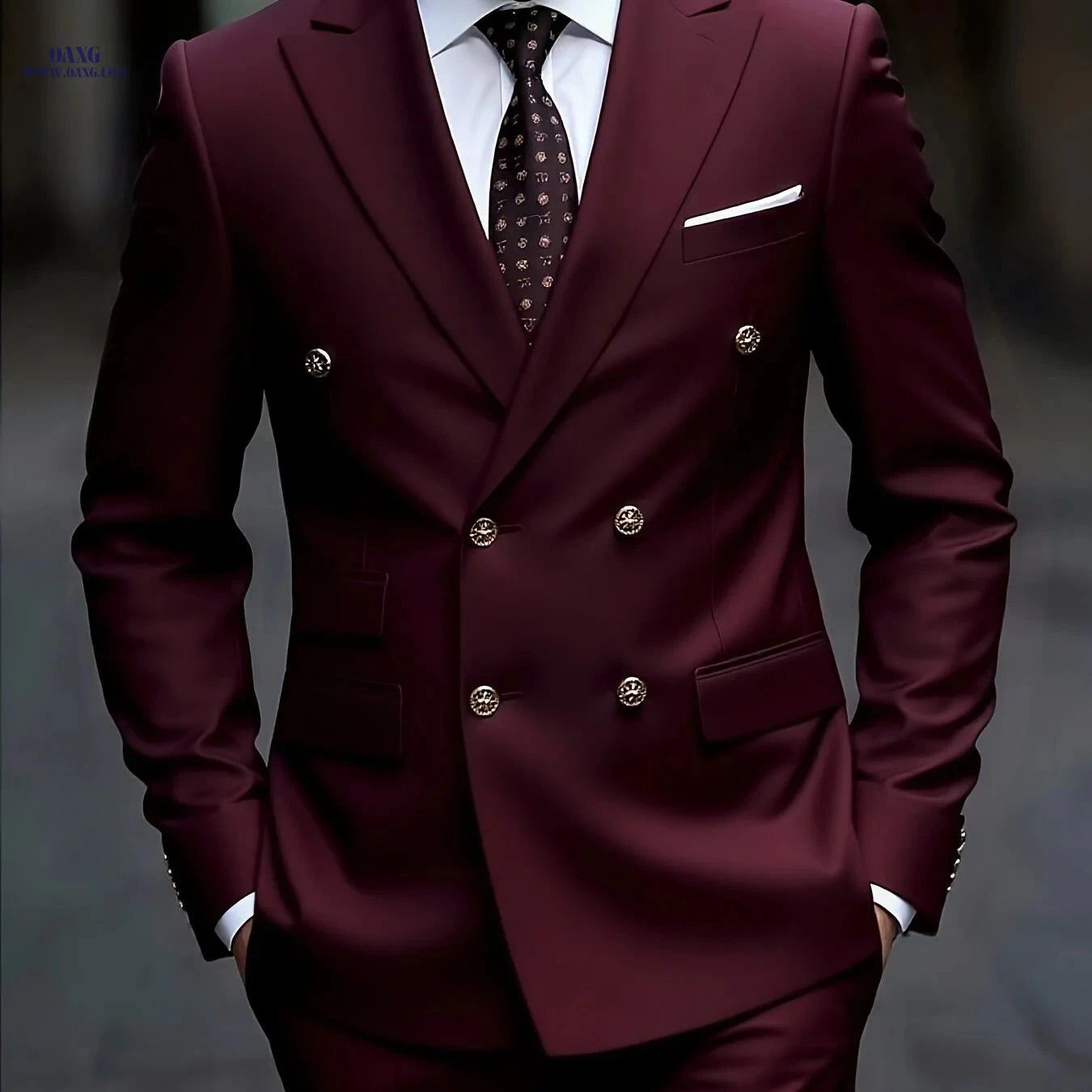 Men's Slim-Fit Black Suit Set - Tailored Blazer & Dress Pants   OAXG 