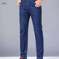 Men's Slim Fit Blue Stretch Denim Jeans - Business Casual & Versatile   OAXG ZY-008 Blue / FR S